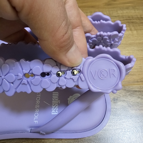 Melissa Wave Blossom + Viktor And Rolf Sandals, lilac,size US 8 - Picture 4 of 9